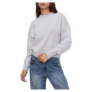 NWT Good American Crystal Crewneck Sweater